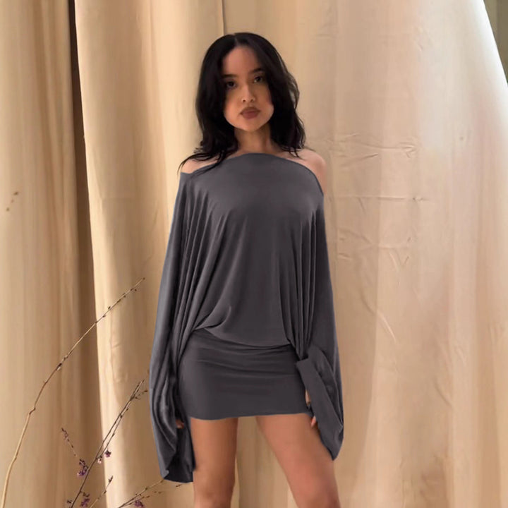 Damen Oversize-Top mit weiten Ärmeln und elastischem Bund Mirla-Eva Jonsson
