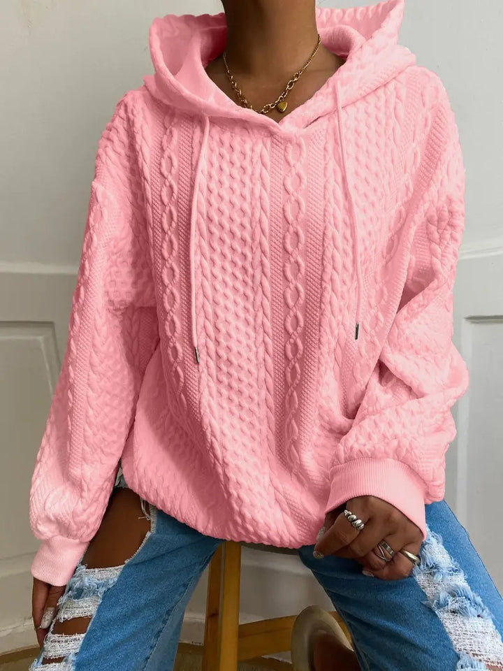 Damen Oversized Hoodie med strukturerat våffelmönster Mirla-Eva Jonsson