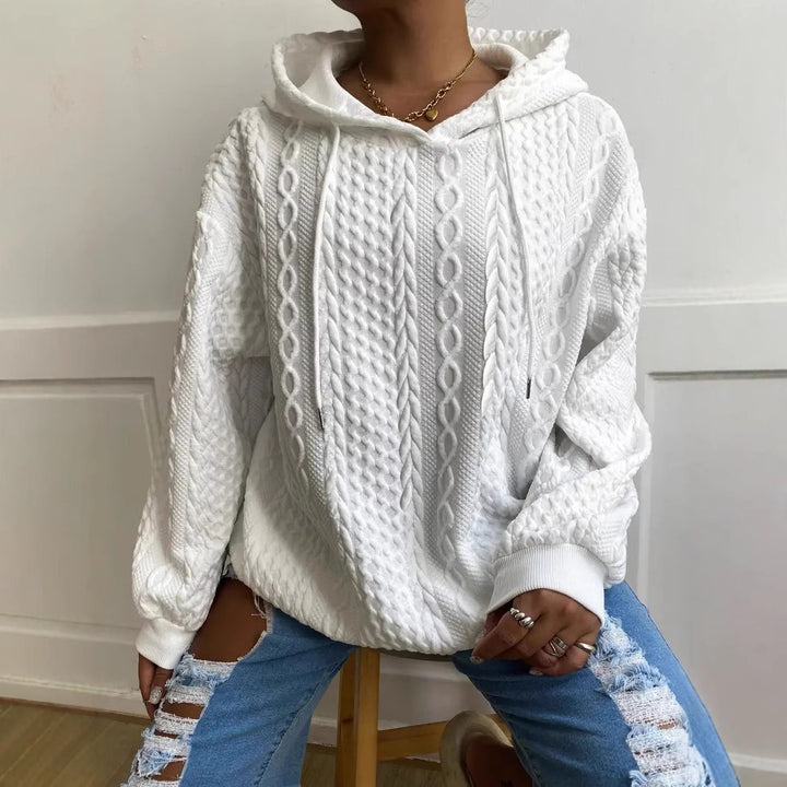 Damen Oversized Hoodie med strukturerat våffelmönster Mirla-Eva Jonsson