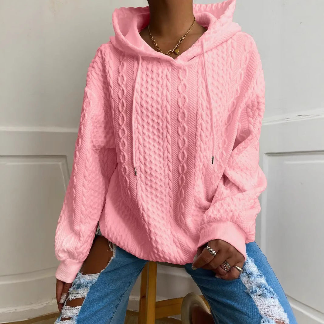 Damen Oversized Hoodie med strukturerat våffelmönster Mirla-Eva Jonsson