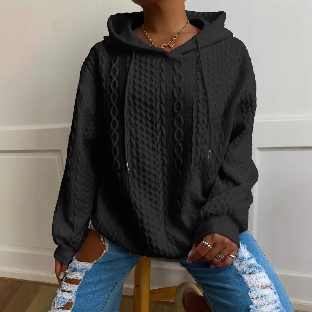 Damen Oversized Hoodie med strukturerat våffelmönster Mirla-Eva Jonsson