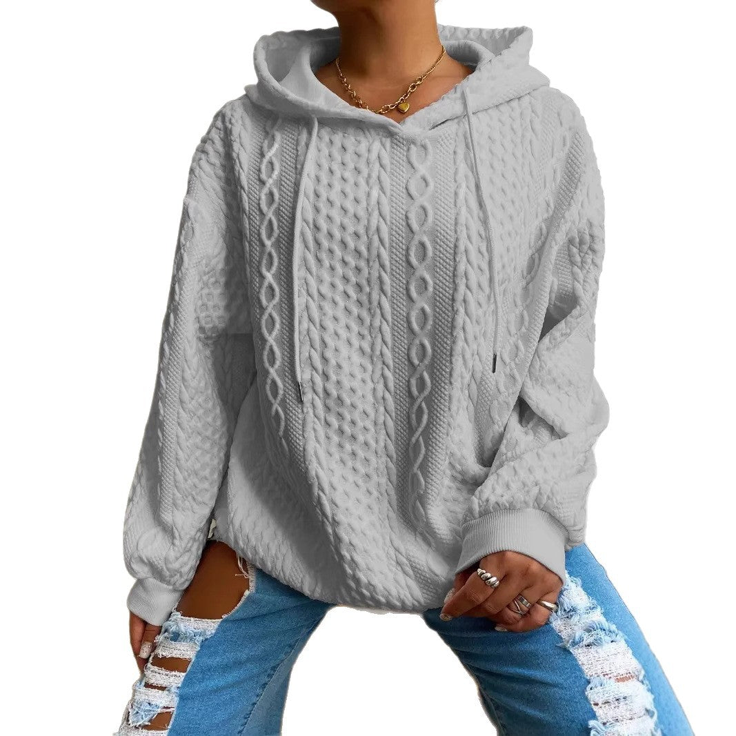 Damen Oversized Hoodie med strukturerat våffelmönster Mirla-Eva Jonsson