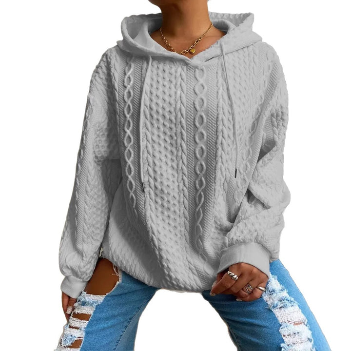 Damen Oversized Hoodie med strukturerat våffelmönster Mirla-Eva Jonsson