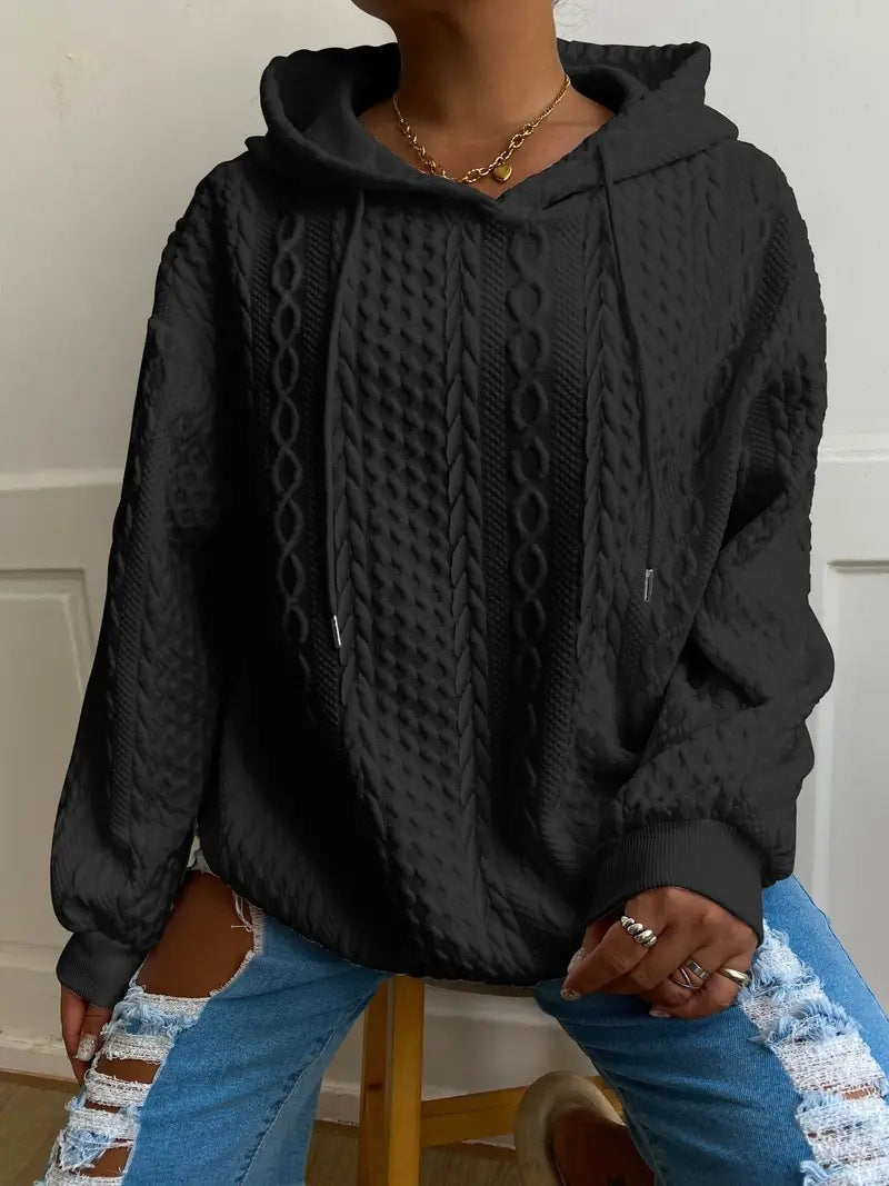 Damen Oversized Hoodie med strukturerat våffelmönster Mirla-Eva Jonsson