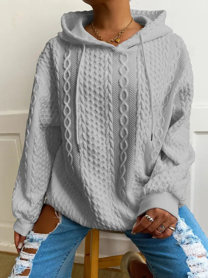 Damen Oversized Hoodie med strukturerat våffelmönster Mirla-Eva Jonsson