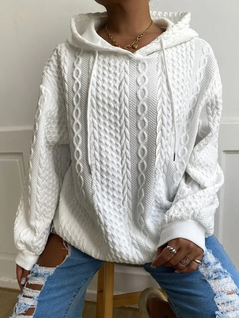 Damen Oversized Hoodie med strukturerat våffelmönster Mirla-Eva Jonsson
