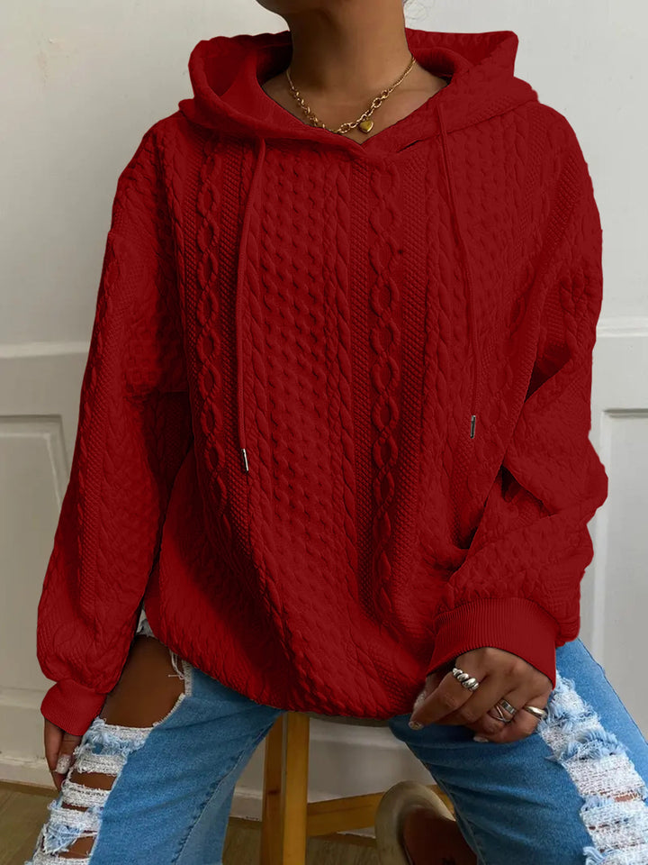 Damen Oversized Hoodie med strukturerat våffelmönster Mirla-Eva Jonsson