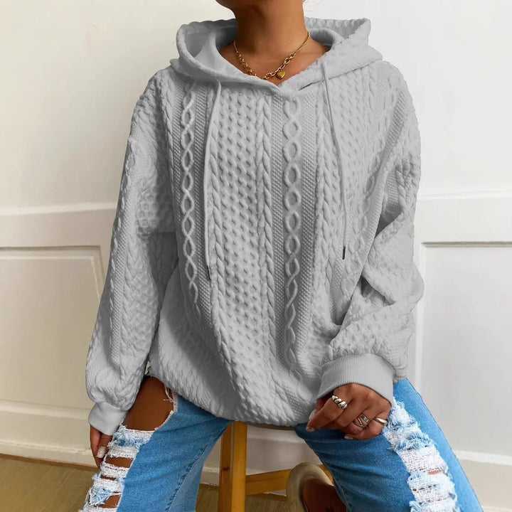 Damen Oversized Hoodie med strukturerat våffelmönster Mirla-Eva Jonsson