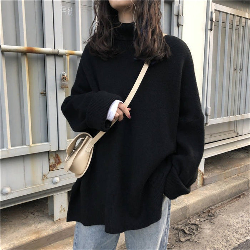 Damen Oversized Pullover mit hohem Kragen und Puffärmeln Mirla-Eva Jonsson