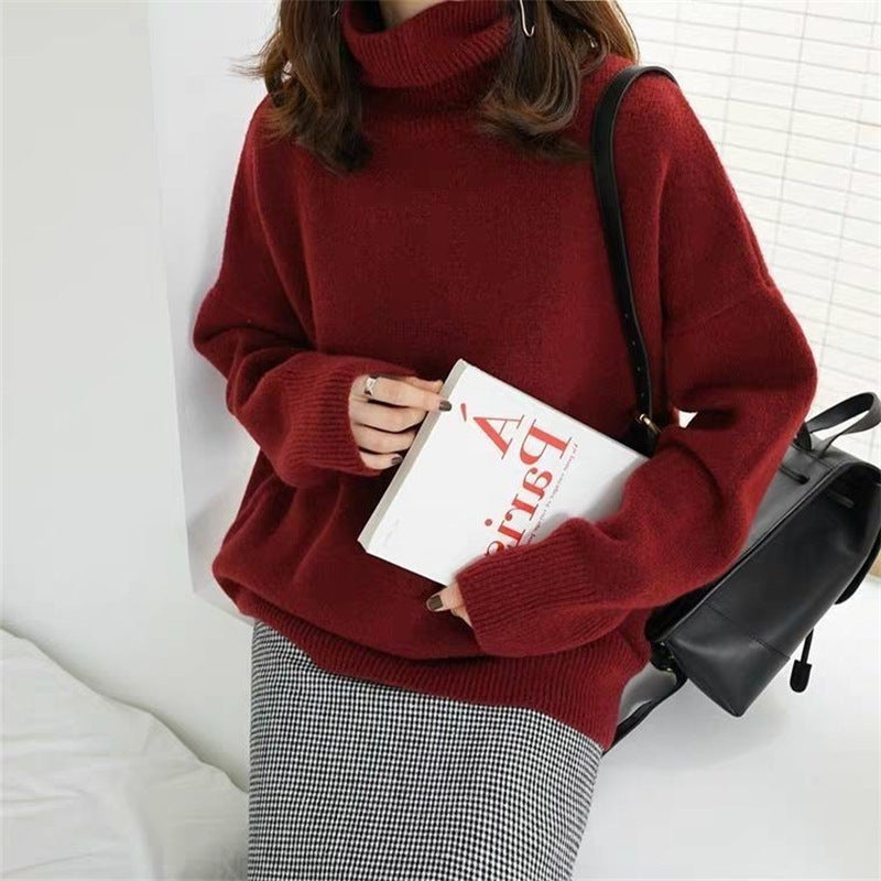 Damen Oversized Pullover mit hohem Kragen und Puffärmeln Mirla-Eva Jonsson