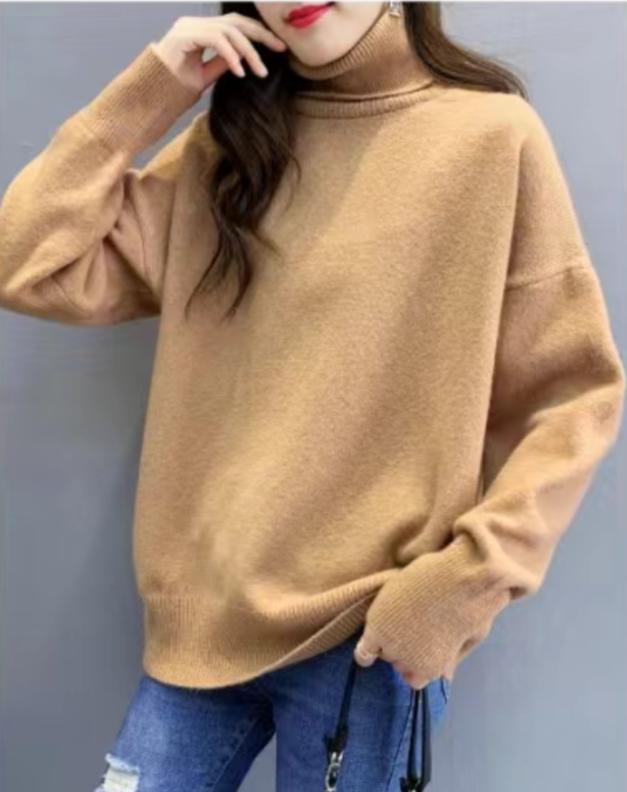Damen Oversized Pullover mit hohem Kragen und Puffärmeln Mirla-Eva Jonsson