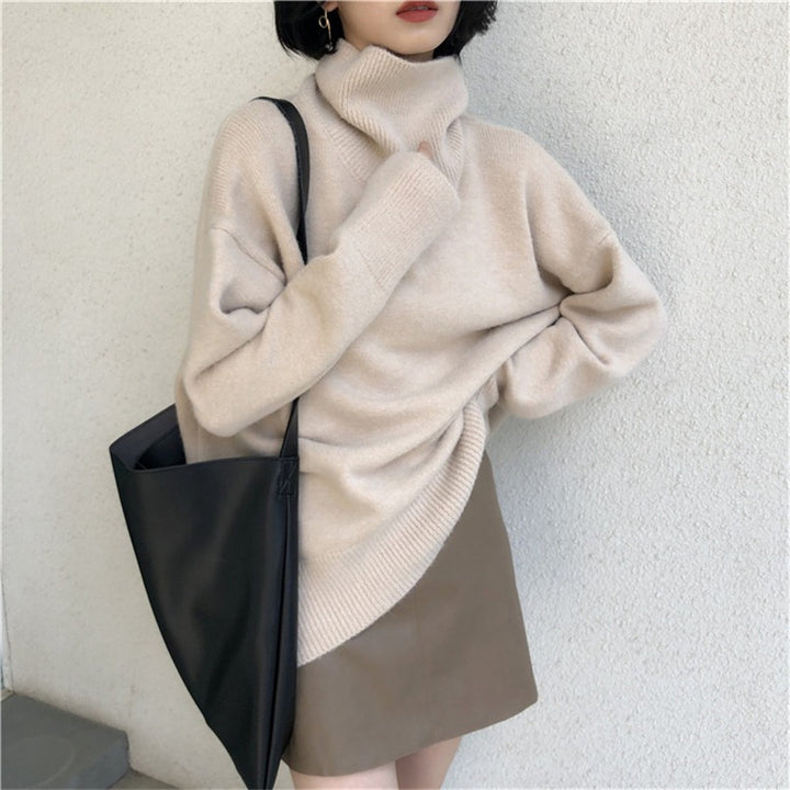 Damen Oversized Pullover mit hohem Kragen und Puffärmeln Mirla-Eva Jonsson