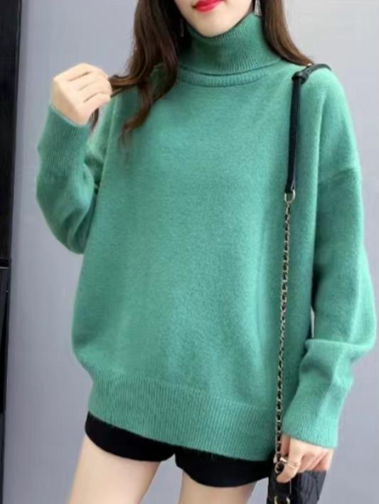 Damen Oversized Pullover mit hohem Kragen und Puffärmeln Mirla-Eva Jonsson
