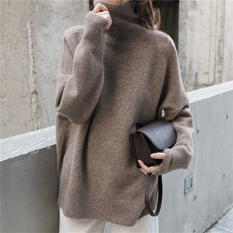 Damen Oversized Pullover mit hohem Kragen und Puffärmeln Mirla-Eva Jonsson