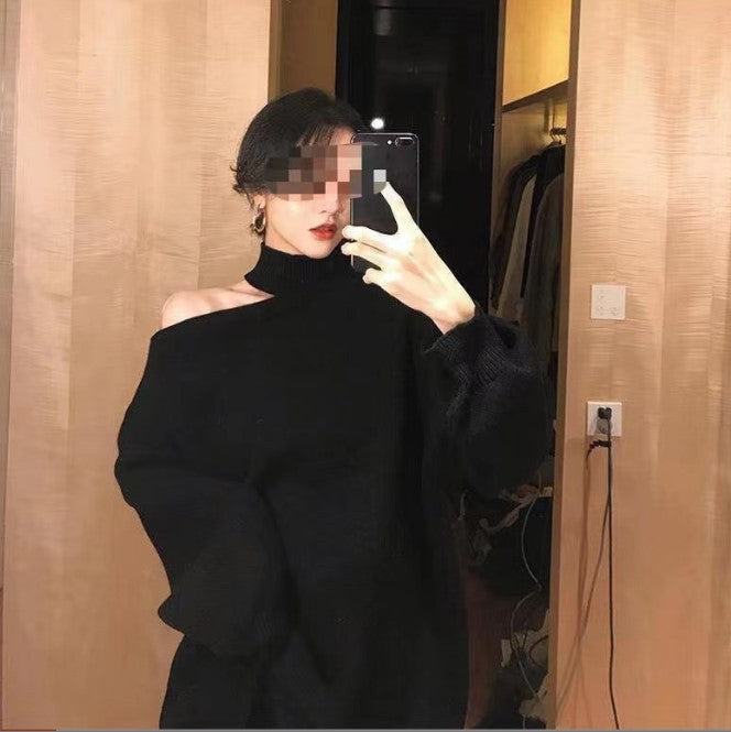 Damen Oversized Pullover mit schulterfreiem Design und hohen Kragen Mirla-Eva Jonsson