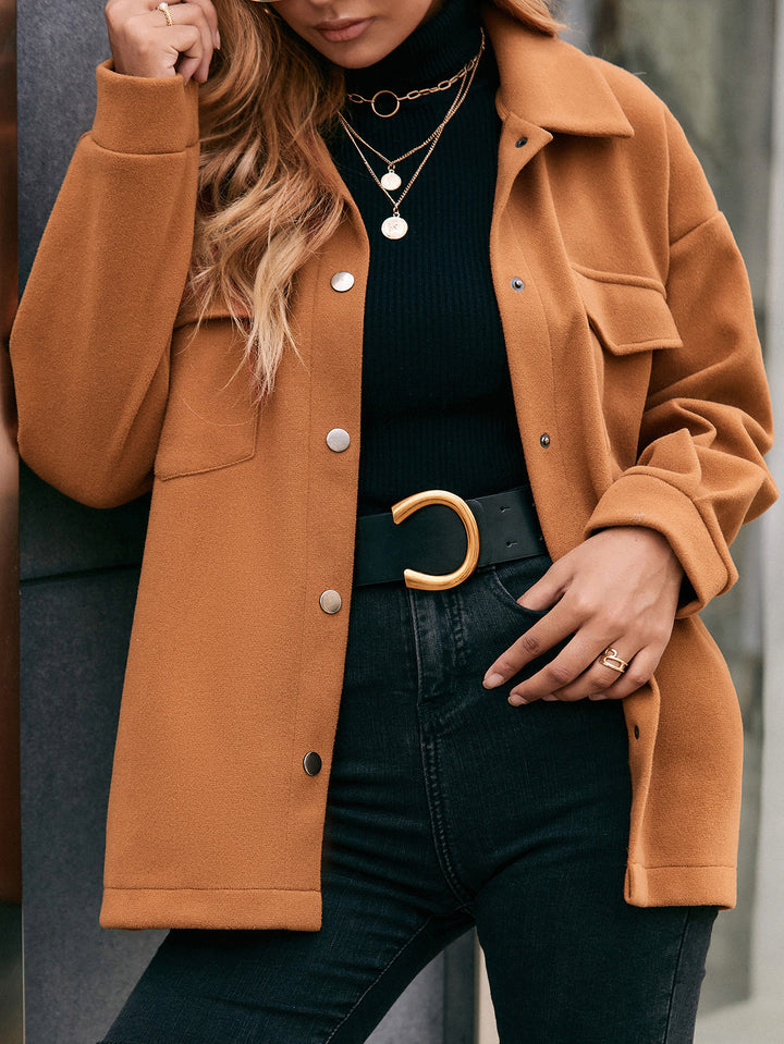 Damen Oversized Shirtjacka i mjukt material med praktiska fickor Eva Jonsson-Eva Jonsson