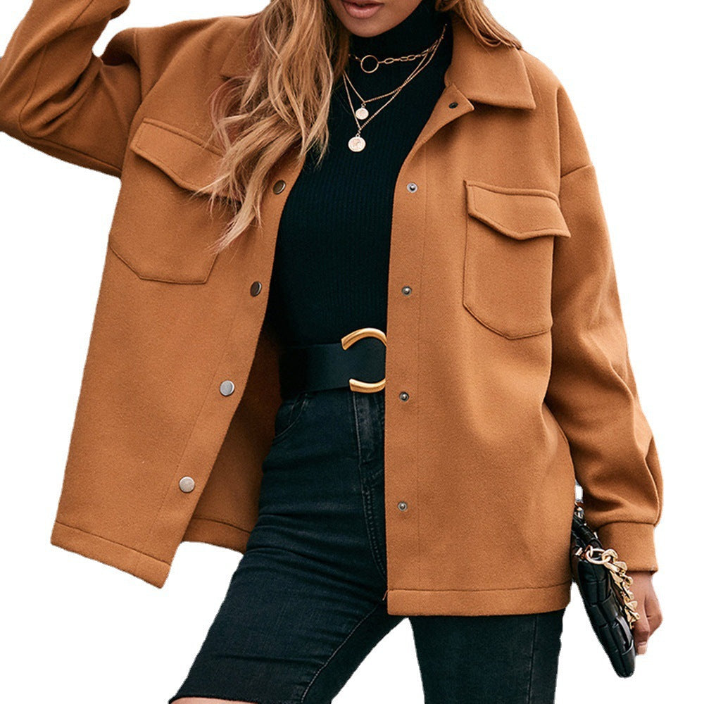 Damen Oversized Shirtjacka i mjukt material med praktiska fickor Eva Jonsson-Eva Jonsson