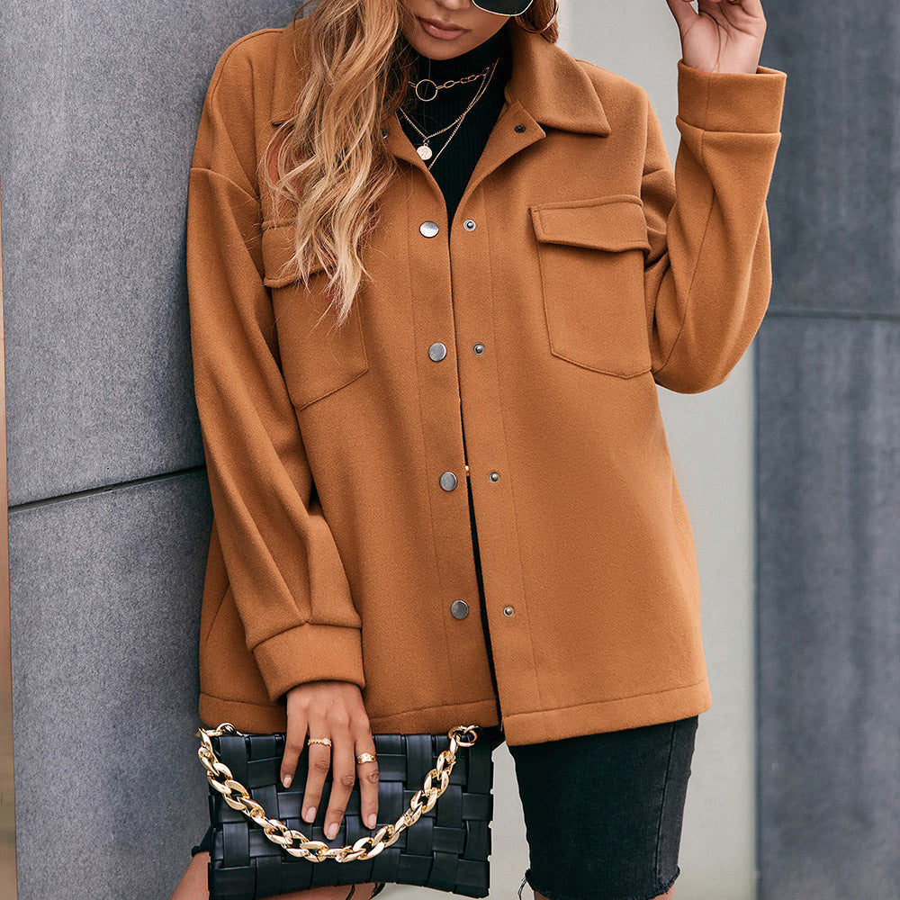 Damen Oversized Shirtjacka i mjukt material med praktiska fickor Eva Jonsson-Eva Jonsson