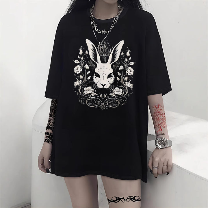Damen Oversized T-Shirt med dekorativt sløyfemotiv Mirla-Eva Jonsson