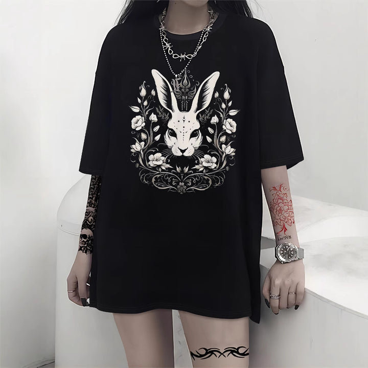 Damen Oversized T-Shirt med dekorativt sløyfemotiv Mirla-Eva Jonsson