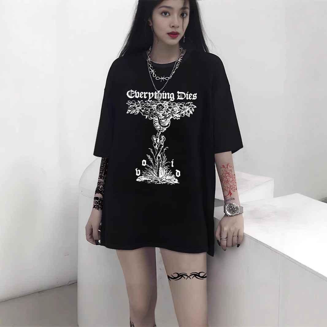 Damen Oversized T-Shirt med dekorativt sløyfemotiv Mirla-Eva Jonsson
