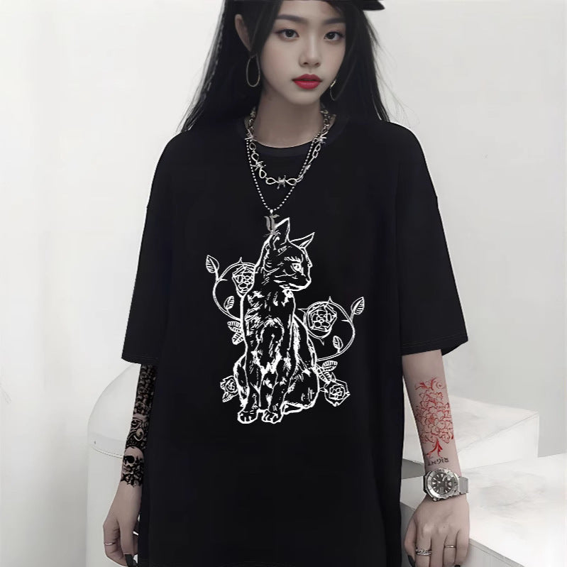 Damen Oversized T-Shirt med dekorativt sløyfemotiv Mirla-Eva Jonsson