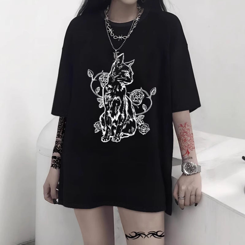 Damen Oversized T-Shirt med dekorativt sløyfemotiv Mirla-Eva Jonsson