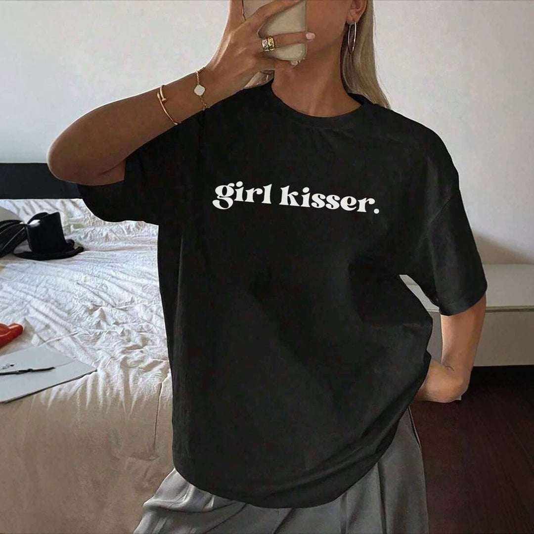 Damen Oversized T-Shirt med kreativ text Mirla-Eva Jonsson