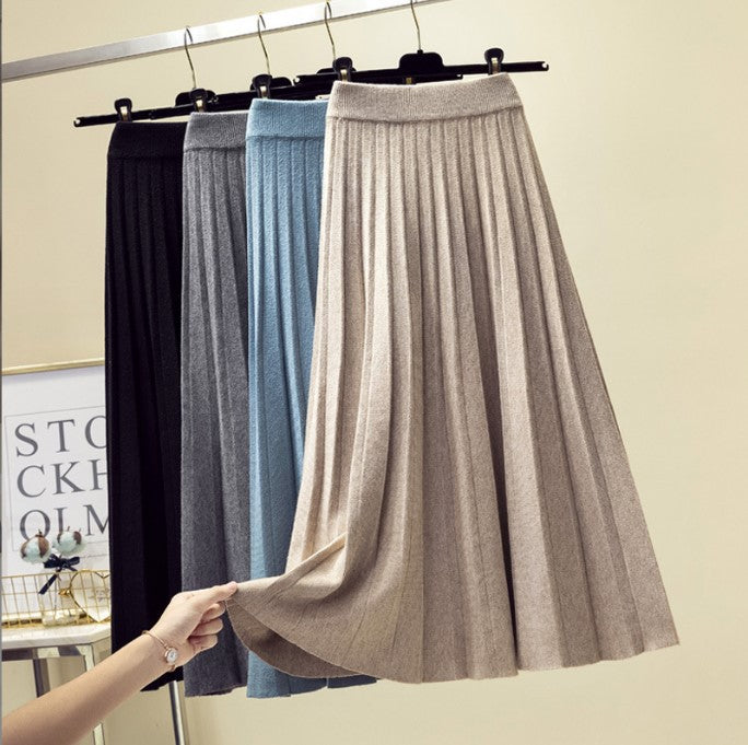 Damen Plissierter Maxi-Rock aus hochwertigem Strickstoff Mirla-Eva Jonsson