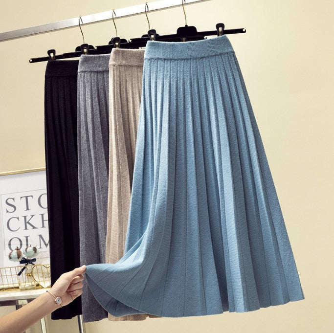 Damen Plissierter Maxi-Rock aus hochwertigem Strickstoff Mirla-Eva Jonsson