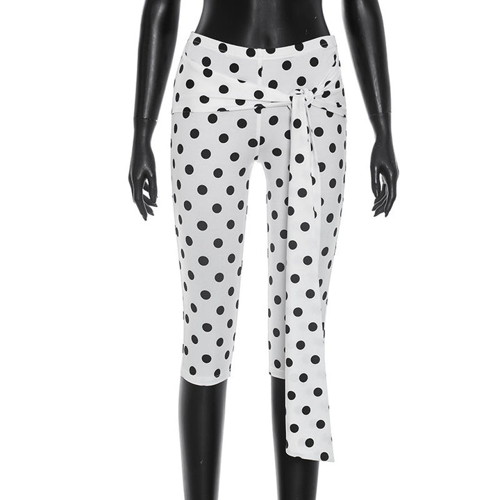 Damen Polka-Dot Culottes med elegant bindebælte Mirla-Eva Jonsson