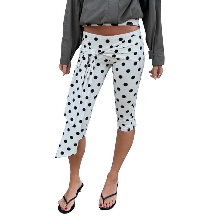 Damen Polka-Dot Culottes med elegant bindebælte Mirla-Eva Jonsson
