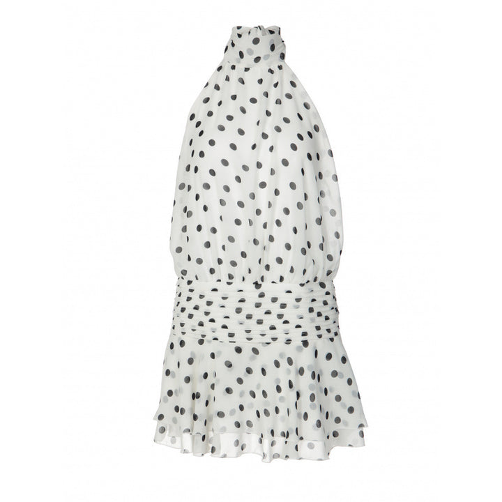 Damen Polka-Dot Miniklänning set med off-the-shoulder hals och voluminös kjol Mirla-Eva Jonsson