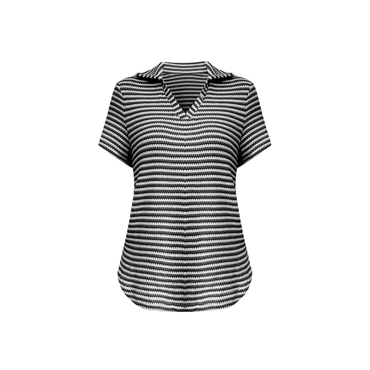 Damen Polo-Shirt i strukturerad design med modern V-ringning Mirla-Eva Jonsson