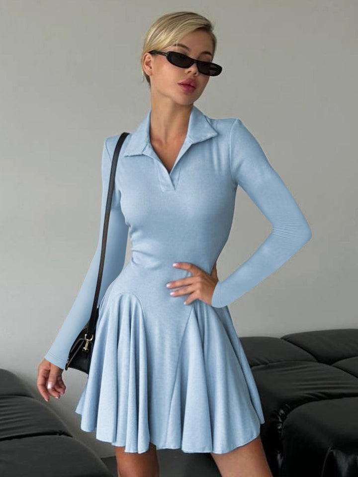 Damen Polo-dress with long sleeves and flared skirt Mirla-Eva Jonsson