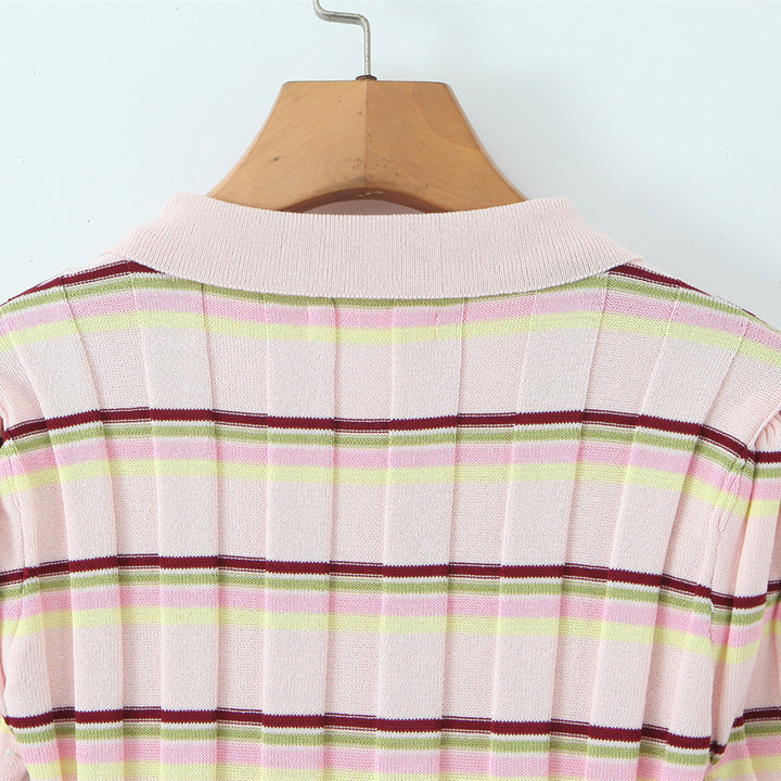 Damen Polo shirt with fine stripes and short sleeves Mirla-Eva Jonsson