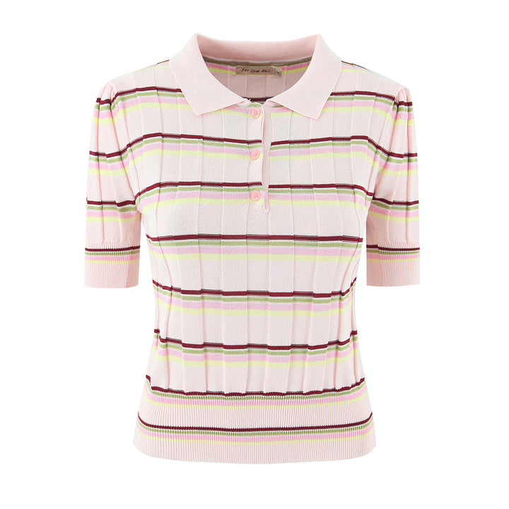 Damen Polo shirt with fine stripes and short sleeves Mirla-Eva Jonsson