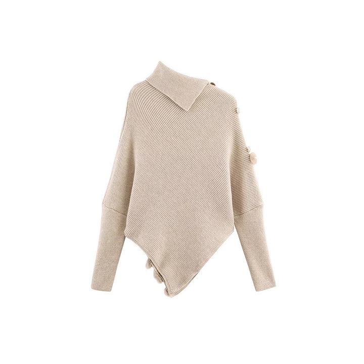 Damen Poncho med mjukt fallande snitt och eleganta pälsaccenter Mirla-Eva Jonsson