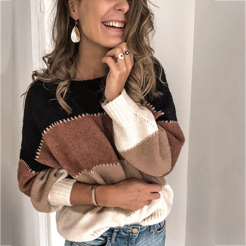 Damen Pullover mit modernem Streifenmuster und lässigem Schnitt Mirla-Eva Jonsson