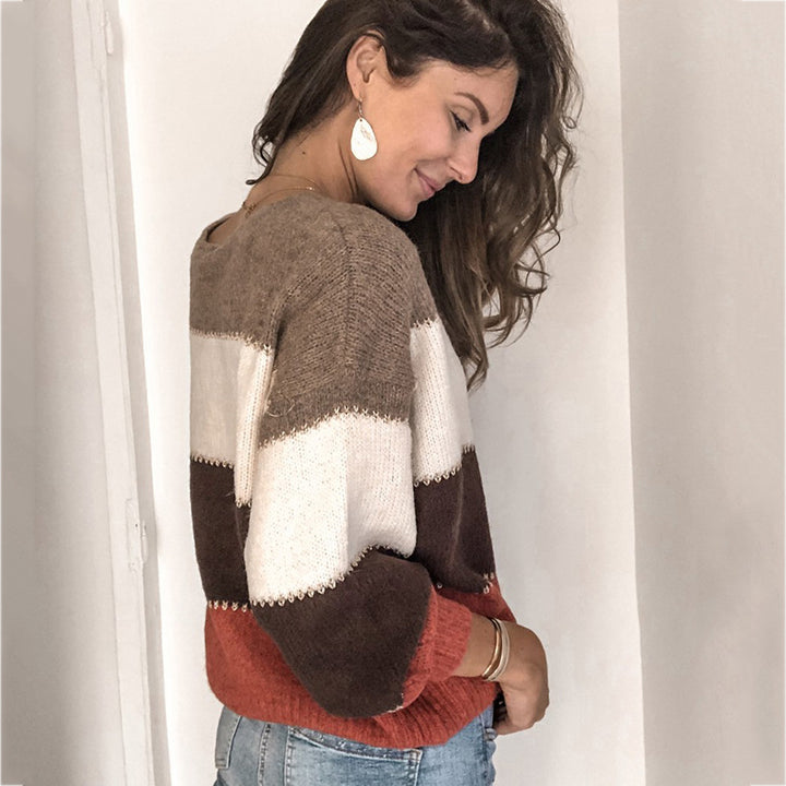 Damen Pullover mit modernem Streifenmuster und lässigem Schnitt Mirla-Eva Jonsson
