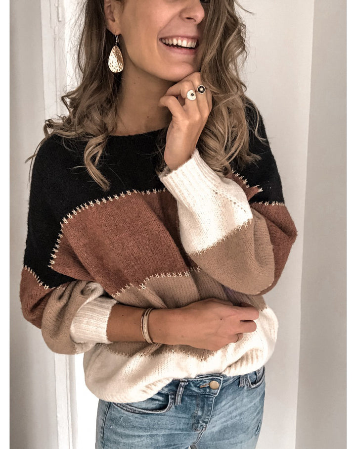Damen Pullover mit modernem Streifenmuster und lässigem Schnitt Mirla-Eva Jonsson