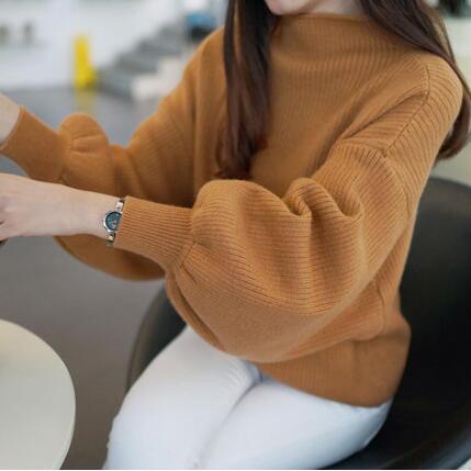 Damen Pullover mit voluminösen Ärmelabschlüssen und hohem Kragen Mirla-Eva Jonsson
