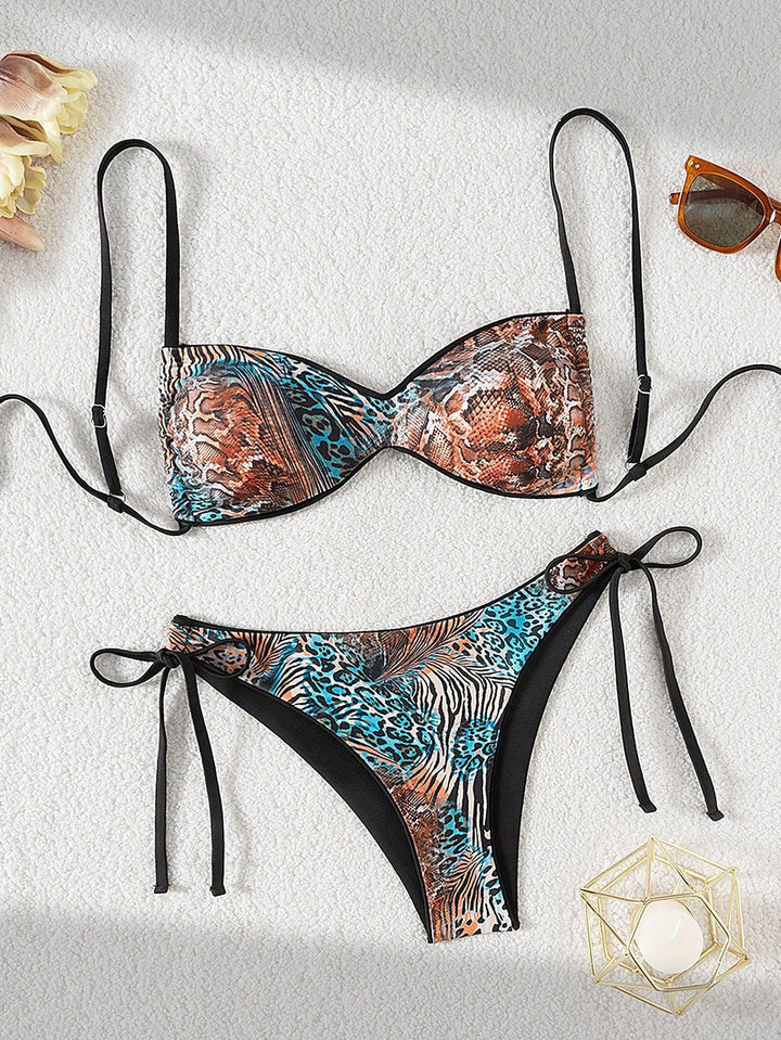Damen Push-Up Bikini med elegant djurtryck och justerbara band Mirla-Eva Jonsson