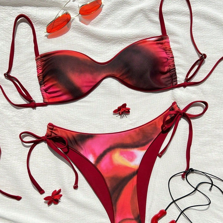 Damen Push-Up Bikini med elegant djurtryck och justerbara band Mirla-Eva Jonsson