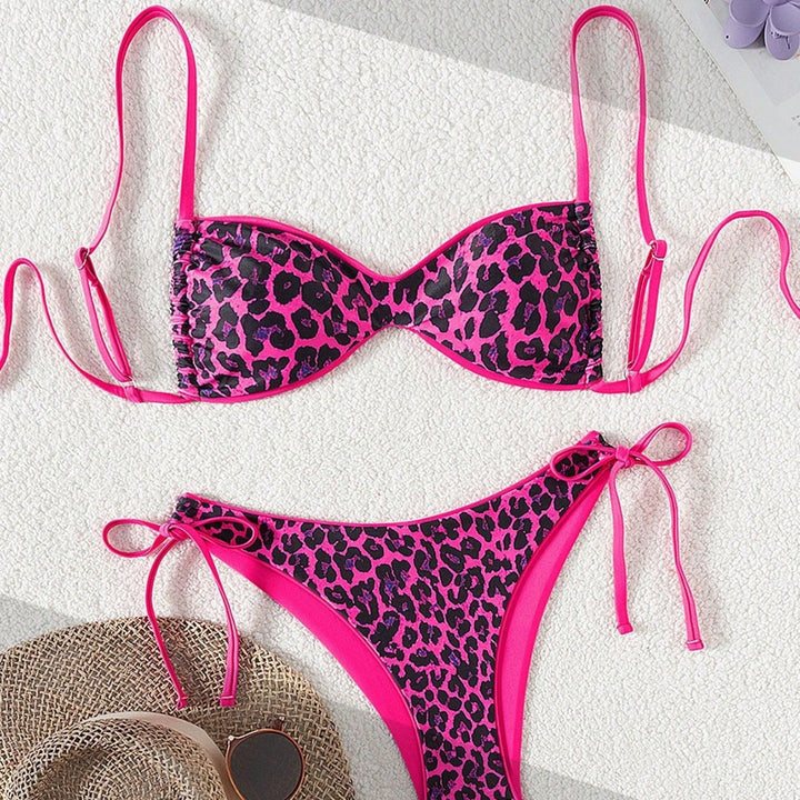 Damen Push-Up Bikini med elegant djurtryck och justerbara band Mirla-Eva Jonsson