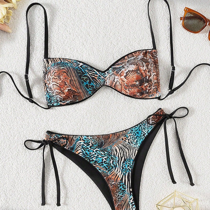 Damen Push-Up Bikini med elegant djurtryck och justerbara band Mirla-Eva Jonsson