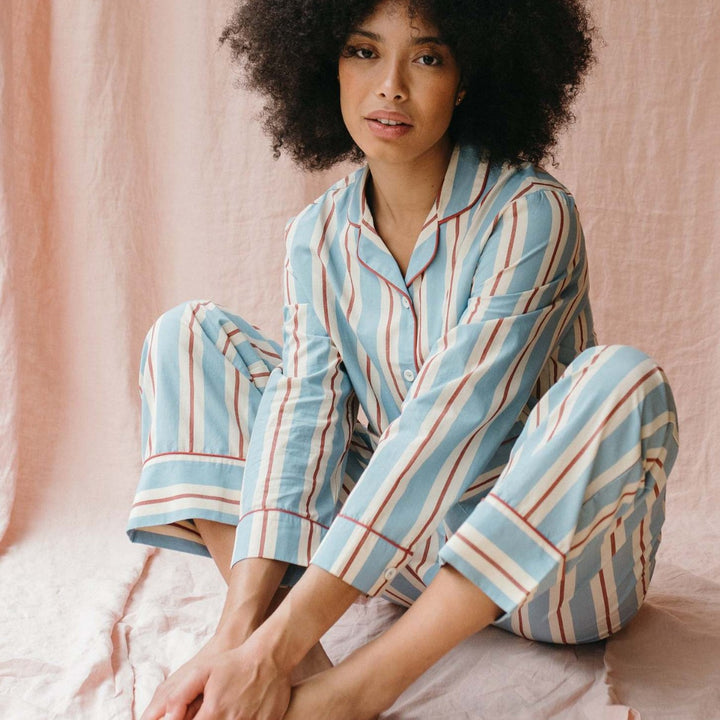 Damen Pyjama-set med modernt randigt mönster Eva Jonsson-Eva Jonsson