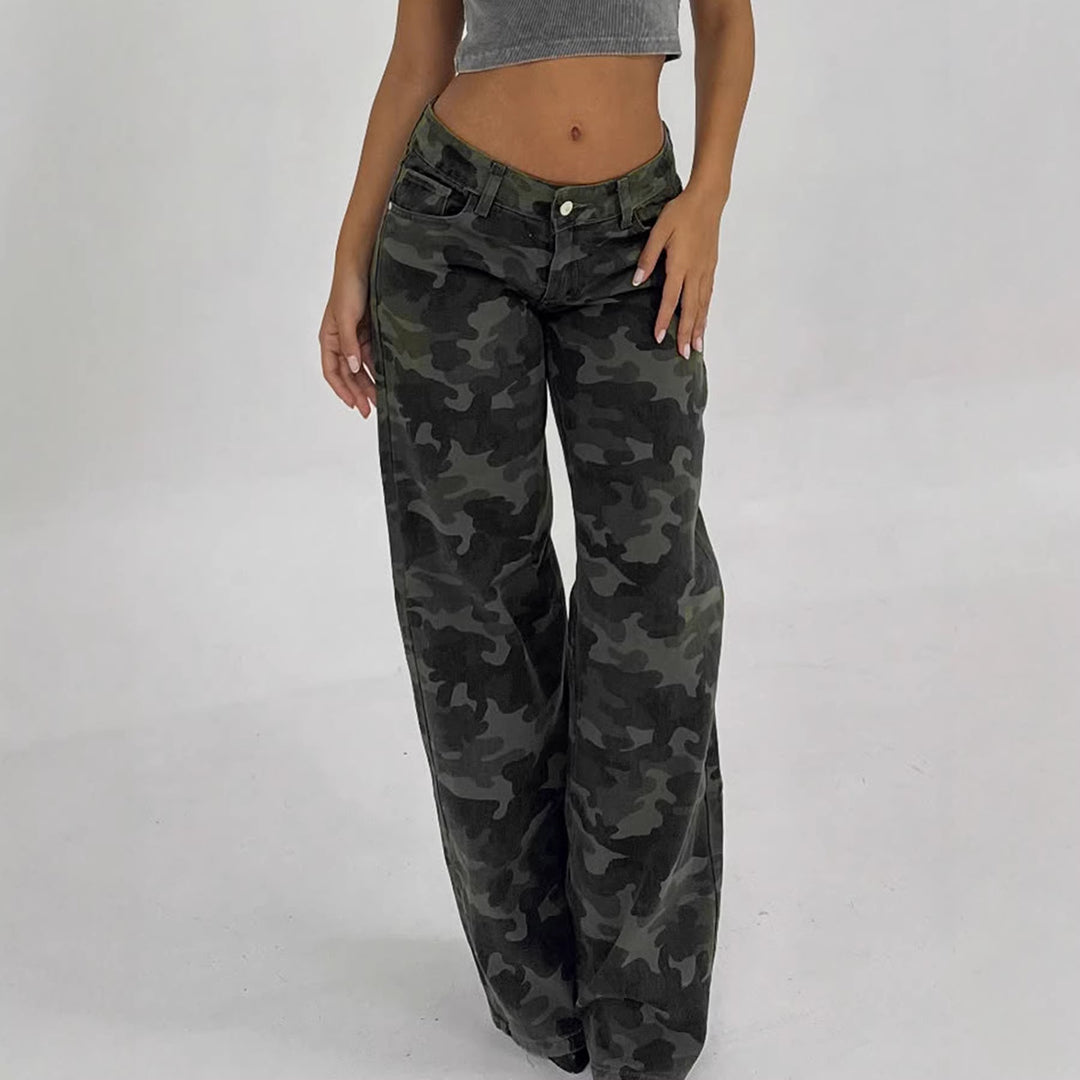 Damen Relaxed Fit Cargo Pants med moderiktig camouflage-mönster Mirla-Eva Jonsson