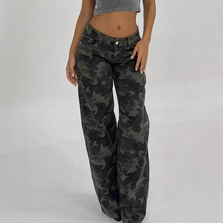 Damen Relaxed Fit Cargo Pants med moderiktig camouflage-mönster Mirla-Eva Jonsson