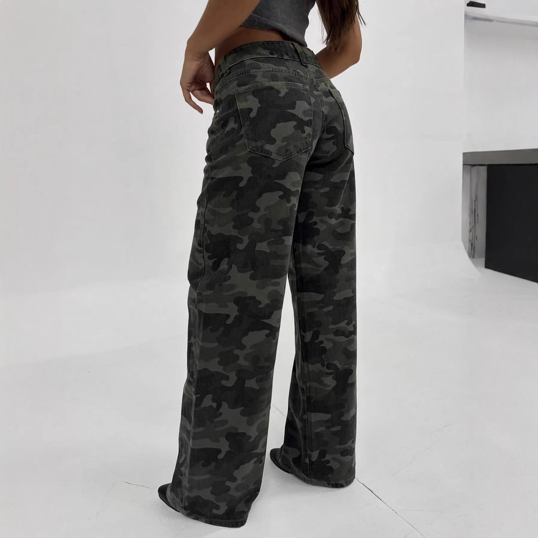 Damen Relaxed Fit Cargo Pants med moderiktig camouflage-mönster Mirla-Eva Jonsson